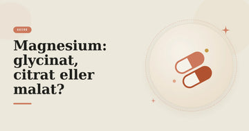 Illustration av två magnesiumkapslar – guide till skillnaden mellan magnesiumglycinat, citrat och malat.