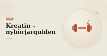 Illustration av en hantel med energiblixt – nybörjarguide om kreatin, dosering och effekt.