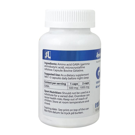 GABA Sportlab 500 mg 120 kapslar - Tongkatbutiken.se