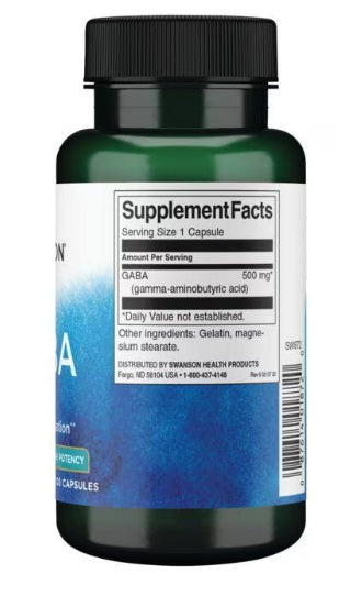 GABA 500 MG 100 CAPSULES SWANSON - Tongkatbutiken.se