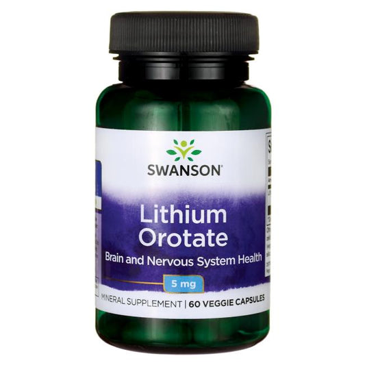 Lithium Orotate, 5mg - 60 caps Swanson - Tongkatbutiken.se