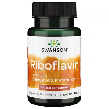Riboflavin Vitamin B-2, 100mg - 100 caps Swanson - Tongkatbutiken.se