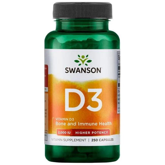 Vitamin D3 2000 IU 250 kapslar Swanson - Tongkatbutiken.se