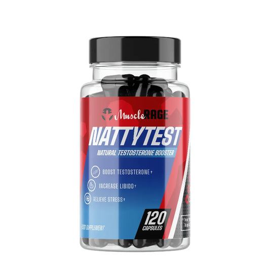 NattyTest Natural Test Boosting Stack från Muscle Rage, 120 kapslar – förpackning framsida