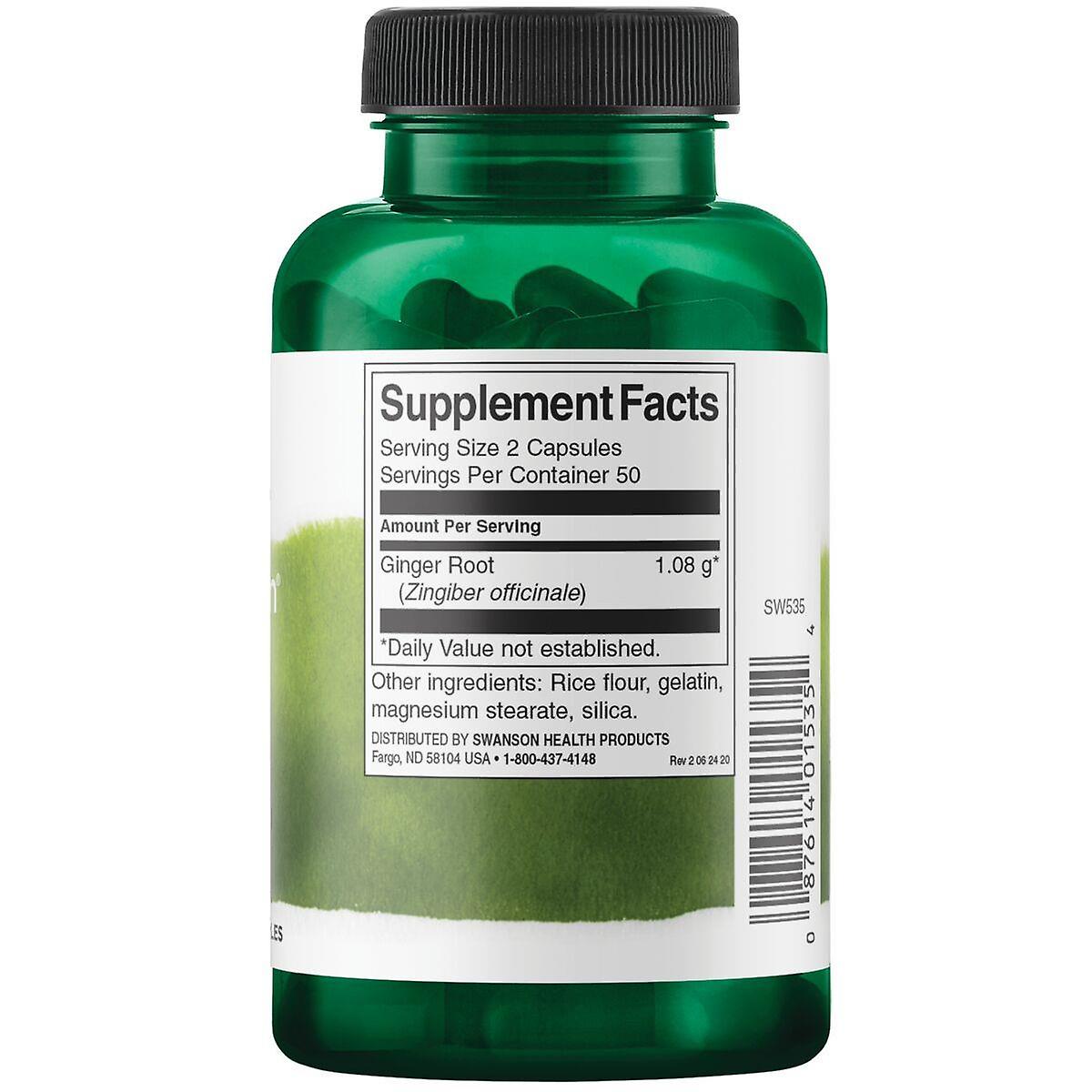 GINGER ROOT 540 MG 100 CAPS SWANSON - Tongkatbutiken.se