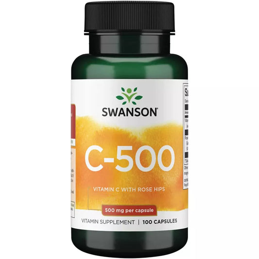 VITAMIN C 500 MG WITH ROSE HIPS 100 CAPS SWANSON - Tongkatbutiken.se