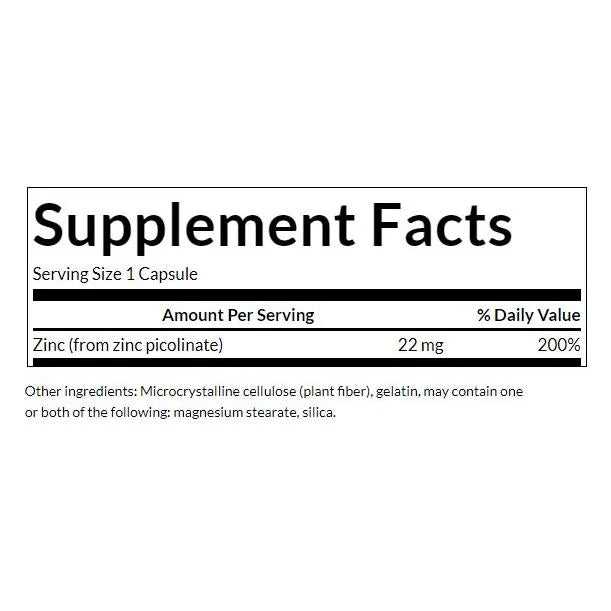 Zinc Picolinate Body Preferred Form, 22mg, 60 kapslar Swanson - Tongkatbutiken.se
