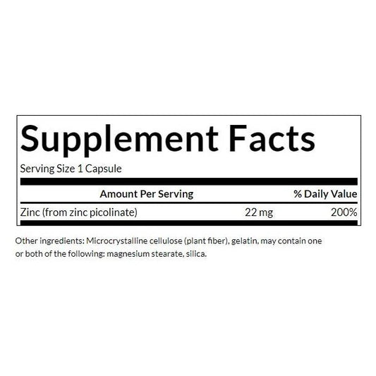 Zinc Picolinate Body Preferred Form, 22mg, 60 kapslar Swanson - Tongkatbutiken.se