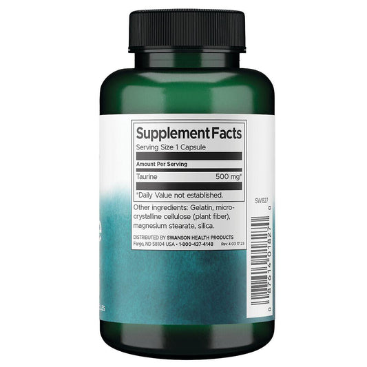 Taurine 500 mg 100 Caps Swanson - Tongkatbutiken.se